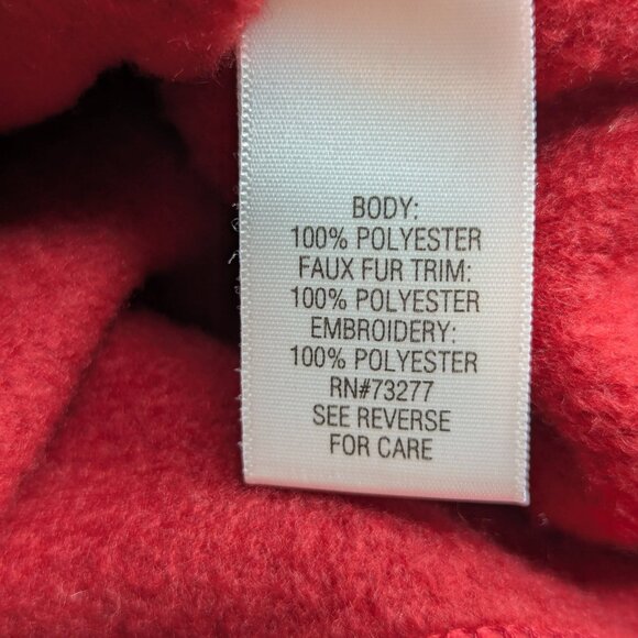 Croft & Barrow Festive Red Zip Front Fleece Jacket Snowflake Design Size PXL - Picture 10 of 15
